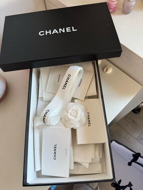 CHANEL Black Gift Box with White Logo